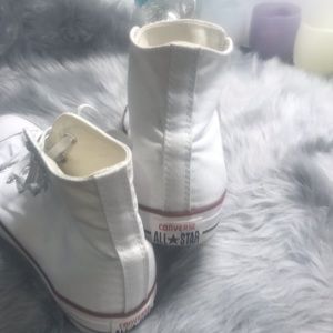 Converse white classic high tops unisex
